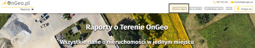 Użycie kodu rabatowego PLANZABUDOWY w raporcie o terenie bez rejestracji konta w OnGeo - krok 1