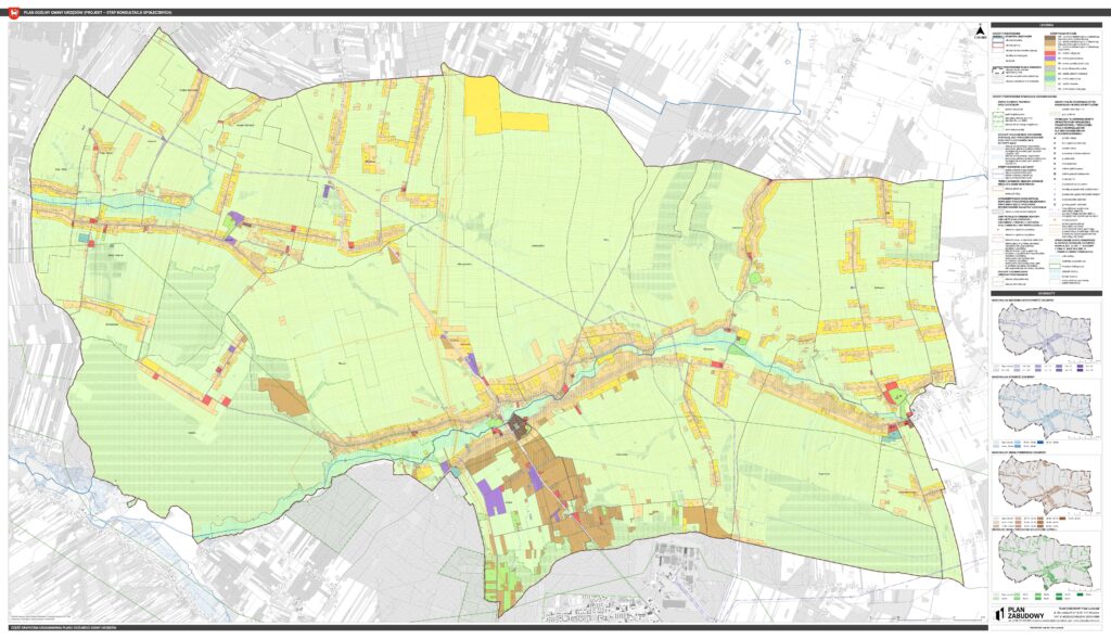 Grafika przedstawia projekt planu ogólnego gminy Urzędów
